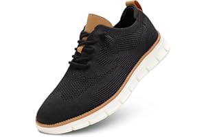 KEEZMZ Herren Mesh Oxford Schuhe Casual Sneakers Leichte Atmungsaktive Elegante Kleid Schuhe Bequemes Gehen Low Derby Schuhe