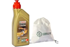 LUBRIALPHA Olio motore moto e scooter lubrificante Castrol Power 1 Racing 10W50 con borsa multiuso conf. 4x1lt