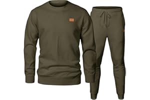 Elegancity Men's Tracksuit set Crewneck Pullover Sweatshirt Men Long Sleeve Casual 2 Piece Sets Textured Jumper and Joggers