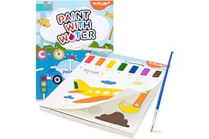YPLUS Malbuch mit Wasserfarben für Kleinkinder, Aquarell-Malpapier für Kinder im Alter von 1–3, 2–4, magisches Buch, Kunsthandwerksgeschenk zum Zeichnen – Verkehr