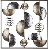 Atmosphera Site Officiel Déco Murale Atmosphera Fleur Métal Argenté - 50x50cm - Décoration Moderne Salon/Chambre Ornement Mural Contemporain