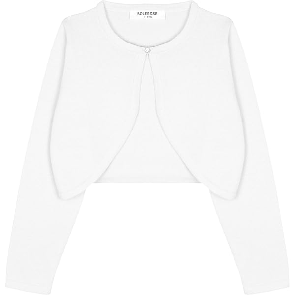 Bolero Per Bambina Con Maniche Lunghe - Cardigan In Cotone Con Perle | Per Cerimonie, Battesimi E Comunioni - Foto 9