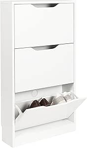 ts-ideen Schuhschrank Regal Schuhkipper Bad Flur Diele Standregal Weiss