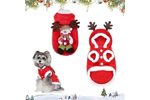 Disfraz Navidad Perro, RosyFate Ropa de Navidad para Mascotas, Ropa Navideña para Perro, Traje de Perro Navidad Pequeño, para Mascotas pequeñas y Medianas (Large)