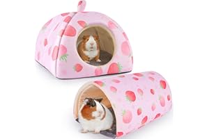 Hedgeink Maison et Tunnel pour Cochons d’Inde – Lit Douillet et Cachette pour Lapins, Furets, Chinchillas et Autres Petits Animaux – Lavable, Antidérapant et Confortable