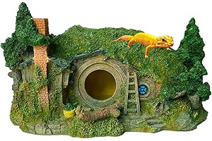 SLOCME Hobbit Reptile Lizard Hideout Decoration - Reptile Habitat Hideaway Decoration House, Lizard, Gecko, Snake Habitat Hides