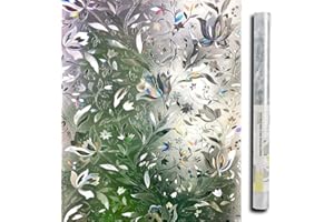 ‎LEMON CLOUD LEMON CLOUD Fensterfolie Blickdicht Selbsthaftende, Regenbogen Statisch No-Glue Sichtschutzfolie, Anti-UV Sonnenschutzfolie für Wohnzimmer, Bunt Tulpe (90x200cm)