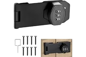 KIUIOM Serrure à Combinaison de Meubles,Loquet Sans Clé,Serrure de Code de Porte Armoire,Serrure à Combinaison à 3 Chiffres Verrou de Porte à Code pour Armoire Boite Aux Lettres Hangars Tiroir (Noir)