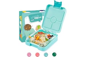 ‎SCHMATZFATZ schmatzfatz Easy Brotdose für Kinder mit Fächern, Bunte Unterteilt & Auslaufsicher, BPA-Freie Lunchbox für Kindergarten/Kita, Bento Box , Sichere Snackbox Vesperdose