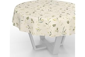 ANRO Wachstuchtischdecke Wachstischdecke Wachstuch Tischdecke abwaschbar Gartentischdecke Wasserabweisend Rund 140cm Schnittkante Canada Floral