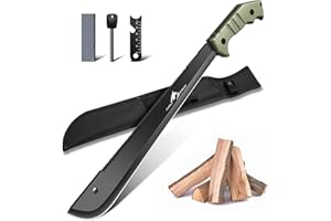 ‎PURPLE DRAGON Purple Dragon Machete mit Säge und Scheide für Garten - Großes Messer Outdoor für Wald - Full Tang Messer aus einem Stück D2 Stahl gefertigt - Geschenke für Männer