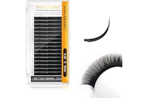 NAGARAKU Extension de Cils Ellipse Plate Individuel plus Léger et Stable Cils à Cils Professionnel Faux Cils Naturel Eyelash Extensions Noir Mat(Épaisseur 0.20 C Curl 9mm)