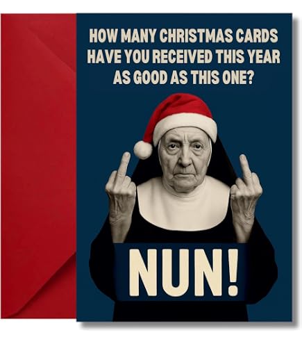 Wee Blue Coo Weihnachtskarte – Santa ‚Naughty Nice Kinky‘ – Inkl. Umschlag, Blanko Innen