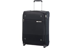 Samsonite Base Boost - Handgepäck Koffer 55 x 40 x 20 cm - Weichgepäck Kabinenkoffer passend für die meisten Airlines inkl. Ryanair und EasyJet - Upright, 2 Rollen, TSA-Schloss, 41 L - 2 kg - Schwarz