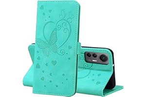 CASAFUNY Funda para Xiaomi 12 Lite Libro de Cuero PU Premium Magnético Tarjetero y Suporte, Xiaomi 12 Lite 5G Cover Protectora Carcasa para Xiaomi 12 Lite 5G, Verde