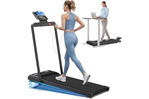 Cardirun Walking Pad with 10% Incline, Folding Treadmills for Home Foldable with Handle Bar, 3.0HP Under Desk treadmill, 3 Control Methods & 145kg Capacity