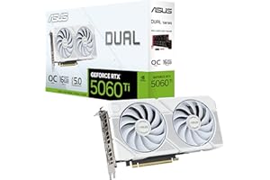 ASUS Dual NVIDIA GeForce RTX 5060 Ti 16GB GDDR7 OC White Edition - Tarjeta gráfica (PCIe 5.0, DLSS 4, HDMI 2.1b, DisplayPort 2.1b, 2.5-Slot, Ventiladores axiales, Tecnología 0dB, Dual BIOS)