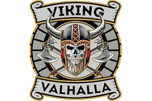 Michael & Rene Pflüger Barmstedt - 10 cm - Auto Aufkleber Wikinger Skull Totenkopf Viking Walhalla Emblem Club Sticker Motorrad Biker Caravan LKW Truck