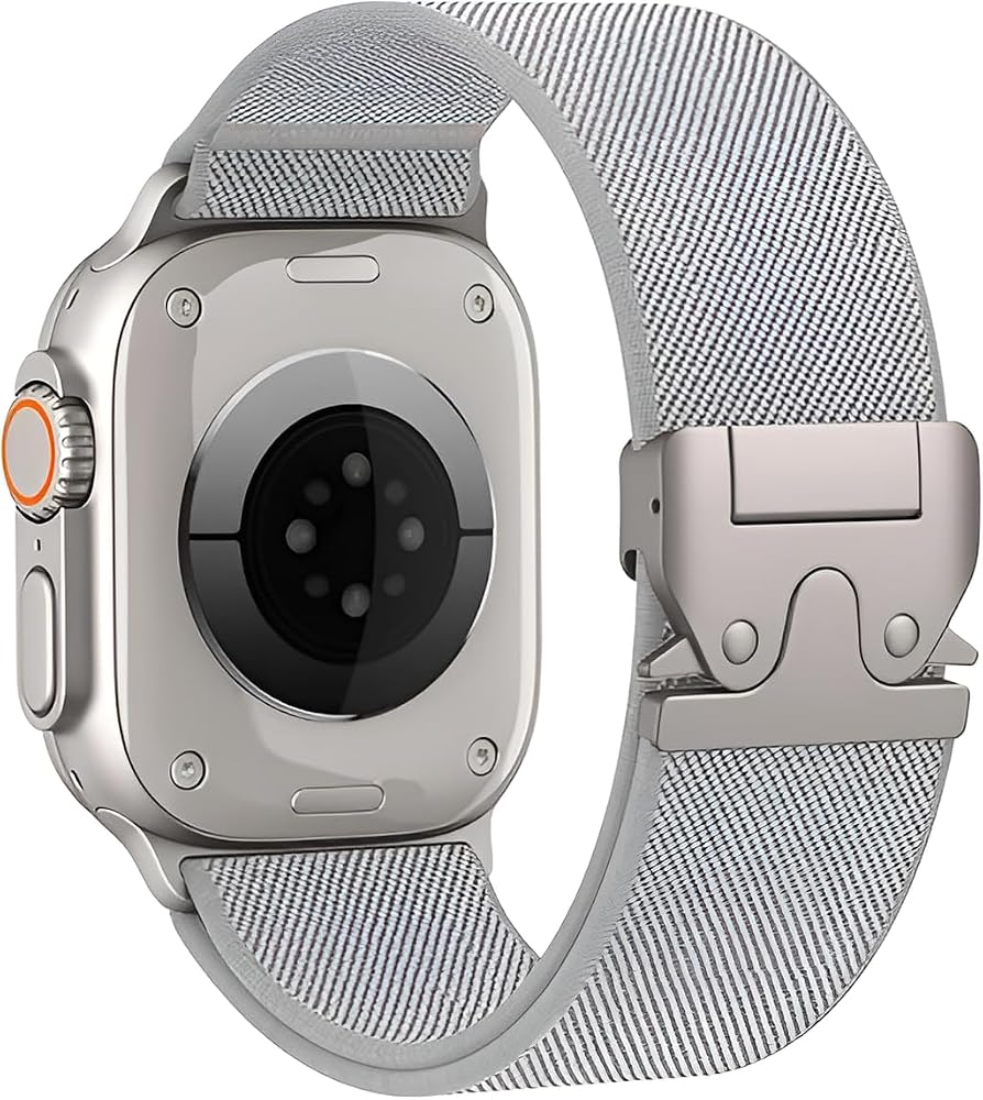 Minesk Apple Watch ile Uyumlu Elastik Spor Bileklik 49mm 46mm 45mm 44mm 42mm için Ayarlanabilir Paraşüt Tokalı Naylon Kumaş Kordon Kayış