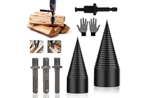 TCCYDM Holzspalter Bohrer 42mm + 32mm Mit 4 Bohrgriffe, Bohrkegel Holzspalter Spaltbohrer, holzspalter Schraube Kegel, Kegelspalter Bohrmaschine, Präzises & Schnelles Spspaltbohrer für Brennholz