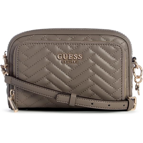GUESS Arlena Logo Camera Crossbody Umhängetasche – Mocha Logo, Ca. 19,5x13x7 Cm, Verstellbarer Riemen