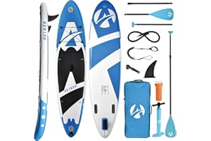 Aviner Tavola SUP Gonfiabile, Stand Up Paddle Board 150KG Max/Spessore 6'', Accessori Completi con Pompa ad Aria e Pagaia Regolabile, Adatta a Tutti i Livelli di difficoltà