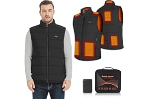 Amiable Gilet Riscaldato Uomo Donna, Giubbotto Riscaldato Uomo Gilet Riscaldato Uomo con Batteria inclusa 10000mAh, 8 Zone Di Riscaldamento Giacca Riscaldata Uomo per Campeggio Pesca Caccia
