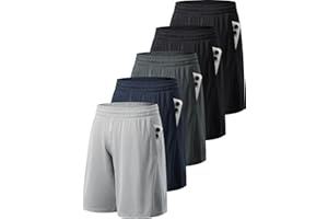 miijoory 3/5er Pack Sporthose Herren Kurz Hosen Sport Shorts mit Taschen Schnell Trocknend Trainingshose Laufhose für Gym Basketball Fitness