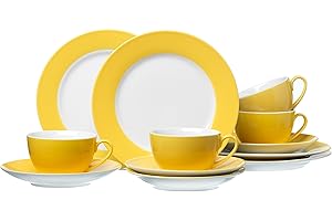 Ritzenhoff & Breker Kaffeeservice Doppio, 12-teilig, Porzellangeschirr, Gelb