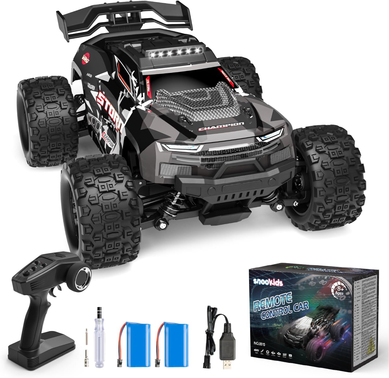 snookids Coche Teledirigido - 2,4 GHz Coche RC Vehículo Todoterreno de Alta Velocidad 40 km/h 1:18, 4WD Coche Radiocontrol Drift Buggy Cars Controlados Juguete Regalo para Niños Adulto