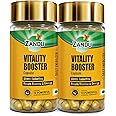 Zandu Vitality Booster Capsule, With Goodness of Ashwagandha, Safed Musli, Gokshur, Shuddha Shjilajit, Helps to Boost Energy and Strength (Pack of 60 Capsules x 2)