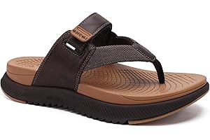 ONCAI Mens Orthopedic Flip Flops Men's Walking Sandals with Arch Support Sport Recovery Sandal for Man size 6-13