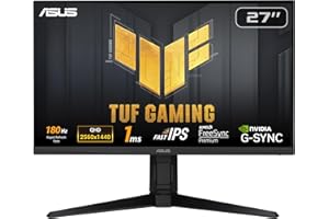 ASUS Moniteur de jeu TUF Gaming VG27AQL3A 27 pouces,QHD(2560x1440),180Hz,Fast IPS,ELMB Sync,1ms (GTG), Freesync Premium™,G-Sync,VESA AdaptiveSync Display 180Hz,Variable Overdrive,130% sRGB,DisplayHDR™ 400
