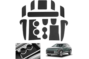 [UK RHD] GAFAT Compatible with New Hyundai Kona SX2 EV Electric 2024 2025 2026 Non-Slip Mats, Kona EV 2024 Car Mats Rubber for Centre Console Drink Holder Door Seam, Kona EV 2025 Accessories (Black)