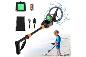 COULEEUR Metal Detector Bambini, Metal Detector per Bambini con Display LCD e Indicazione SUONO,ad alta Precisione con Bobina di Ricerca Impermeabile IP68, per Bambini o Principianti(Con Accessori)