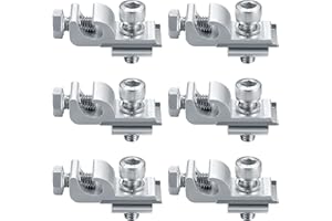 GAOMOENY 6 Piezas Clips de Puesta a Tierra Panel Solar, Soporte de Montaje Orejeta de Puesta a Tierra del Panel Solar Estándar, Abrazaderas Fijaciones para Fotovoltaico Módulo Panel Solar