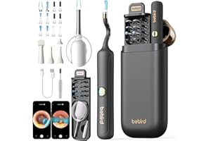 BEBIRD Ohrenschmalz Entferner Otoskop, 1920P HD Flexibler Ohrreiniger kamera mit Pinzette, Ohrenreiniger Kamera mit Ersatzspitzen für Ohren/Nasen/Hals-Untersuchungen,Otoskop Ohr für Erwachsene,Kinder