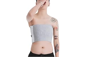 BaronHong Tomboy Trans Lesbian Strapless Plus Size Pecho Binder Top con 20 CM Banda elástica