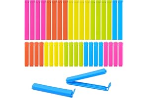 Quelcc 40 Pezzi Chiudi Sacchetti, 7cm, 11cm Clip di Chiusura in Plastica Mollette Chiudi Sacchetti, Clip per Sacchetti Alimentari Riutilizzabile per Cucina Caramelle Snack Noci(5 Colori)