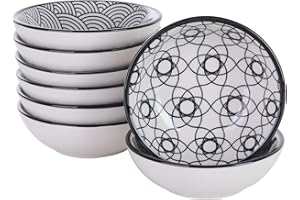 vancasso Haruka 8 teilig Porzellan Dipschälchen, Snack Schälchen Set