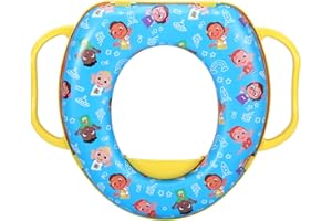 ZAWADI GLOBAL Cocomelon Siège de toilette rembourré doux avec poignées pour tout-petits et enfants, portable pour les voyages et facile à nettoyer