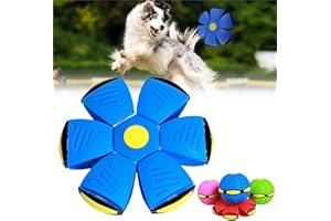 LUNNUN 2023 New Pet Toy Flying Saucer Ball, Flying Saucer Ball Dog Toy, Pet Flying Saucer Ball, Flying Saucer Ball for Chiens Chats (Color : Blue, Size : 6 Lights)