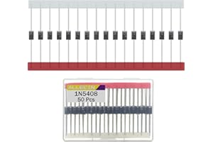 ALLECIN 50 Piezas 1N5408 Diodo Rectificador 3A 1000V IN5408 Diodos Rectificadores DO-201AD 5408 Rectifier Diode Axial 3Amperio 1000Voltios