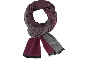 DiaryLook Bufanda de algodón para hombre, color negro, extra largo, cálido, pañuelo de cuello para niños, borlas, bufanda roja, paquete de regalos de lujo para hombre