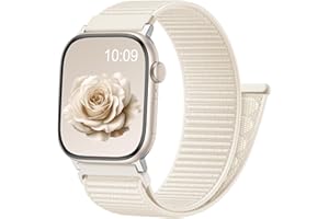 IMIVIO Nylon Armband Kompatibel mit Apple Watch Armband 40mm 41mm 38mm 42mm (Series 10 11) - Klettverschluss Sport Loop Band für iWatch SE Series 11 10 9 8 7 6 5 4 3 2 1 für Damen Herren, Polarstern