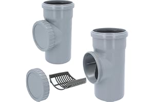 INSTALGURU Filtro de tubo de bajada DN 100, diámetro de 110 mm, color gris, filtro de lluvia con colador, colector de lluvia, canalones, protección contra hojas, agua de lluvia, filtro de agua de lluvia