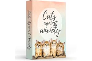 Catchyourdreams Katter mot ångestkort – 50 kort för självkänsla och stress, uppmuntringar för ångestkänslor Oracle Tarot självterapi