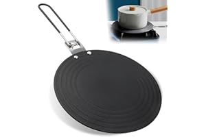 BAIFULAI Induktion Adapterplatte 24 cm: Induktionsadapterplatte mit Klappbarer Griff, Beidseitig verwendbar, Adapterplatte für Induktionsherd, Rutschfest Induktion Adapter für Elektroherd, Schwarz