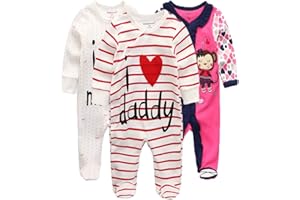 Kiddiezoom Grenouillère en coton à manches longues pour bébé garçon