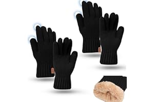 Mayoii 2PCS Winter Gloves for Men and Women,Thermal Knit Touchscreen Gloves with Fleece Lining,Womens Mens Glove Touchscreen for Running,Ski,and Cold Weather